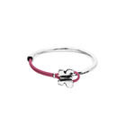 Pink leather bracelet with butterfly ornament