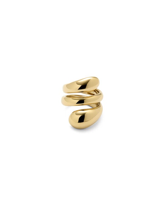 Anillo ba&ntilde;ado en oro 18k en espiral