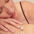Bracelet rigide semi-ouvert double plaqu&eacute; or 18 carats avec cristal au centre
