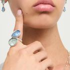 Ring with blue faceted crystals