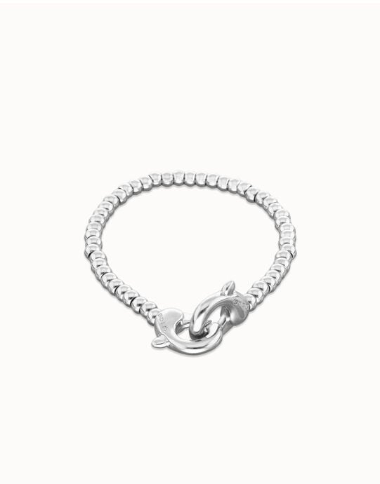 Small beads bracelet with interlocking carabiner