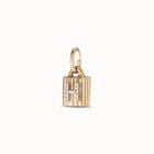 18K gold-plated padlock charm with topaz letter H
