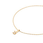 Short chain necklace with white cubic zirconia