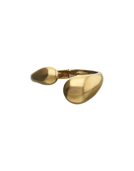 Bangle bracelet with two irregular drops