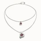 Multi-layer pendant link chain necklace with heart charm