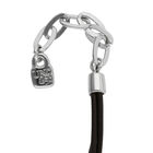 Collier long en cuir avec spirale argent&eacute;e