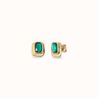 Earrings with green crystal