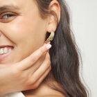 Stud earrings with elongated organic shapes