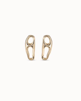 18K gold-plated link shaped earrings