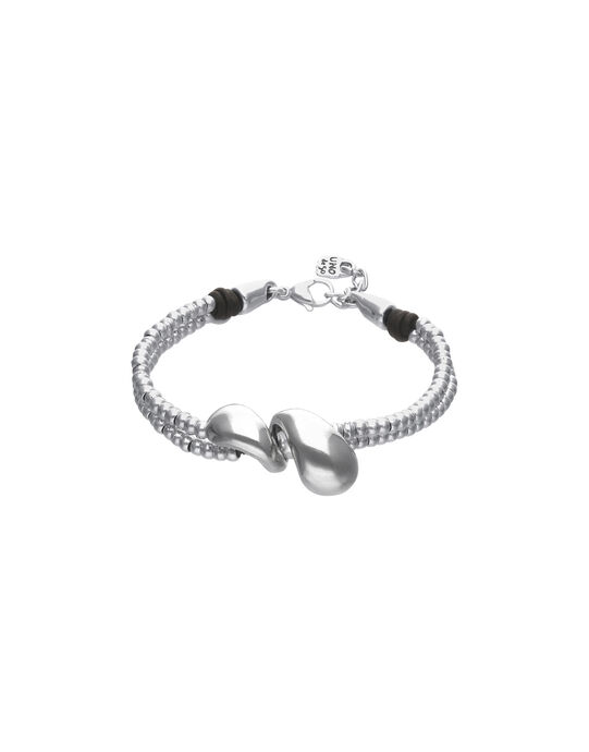 Double-strand bracelet with lobster clasp and two drops