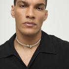 Multi-strand necklace with two intertwined drops
