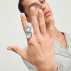Ring with blue faceted crystals