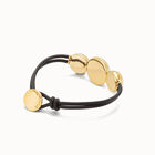 Leather bracelet with three large beads