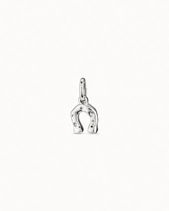Sterling silver-plated horseshoe charm