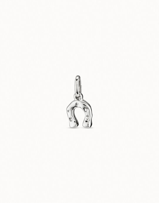 Charm herradura ba&ntilde;ado en plata de ley