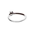 Brown leather bracelet with butterfly ornament