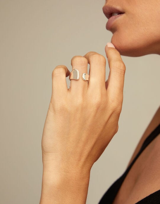 Ring with topaz, Silver, large