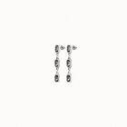 Drop earrings with gray crystals