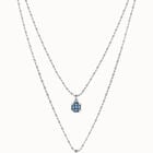Long pendant chain necklace with crystals