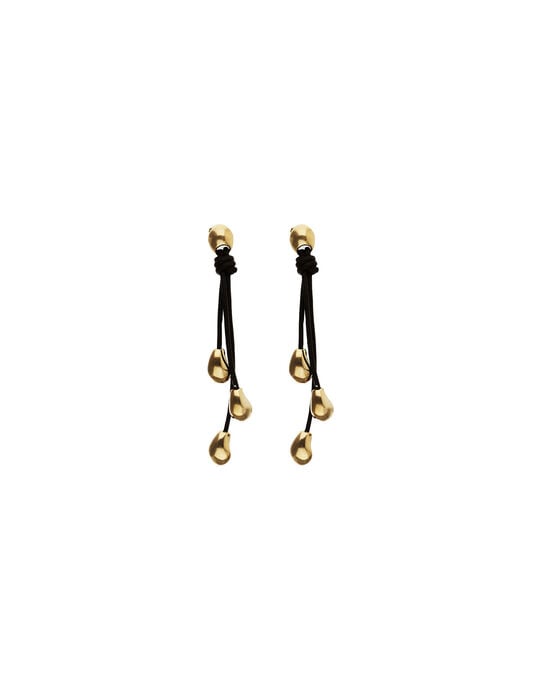 Long leather earrings with drops