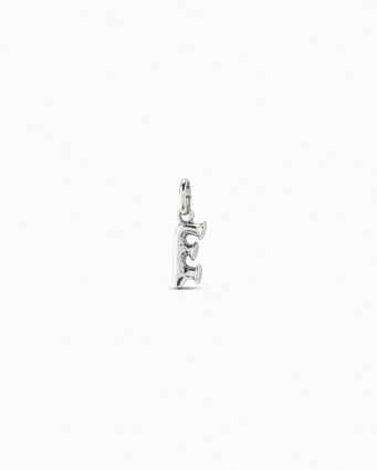 Sterling silver-plated letter E charm