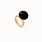 Ring with black murano glass