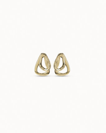 18K gold-plated earrings with 2 overlapping links