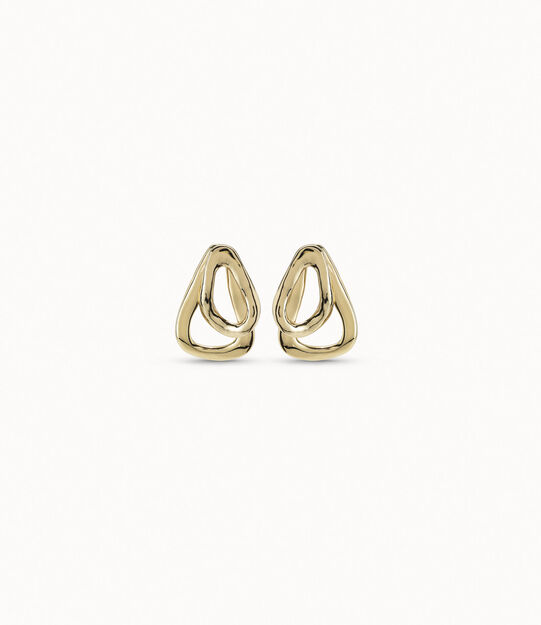 18K gold-plated earrings with 2 overlapping links