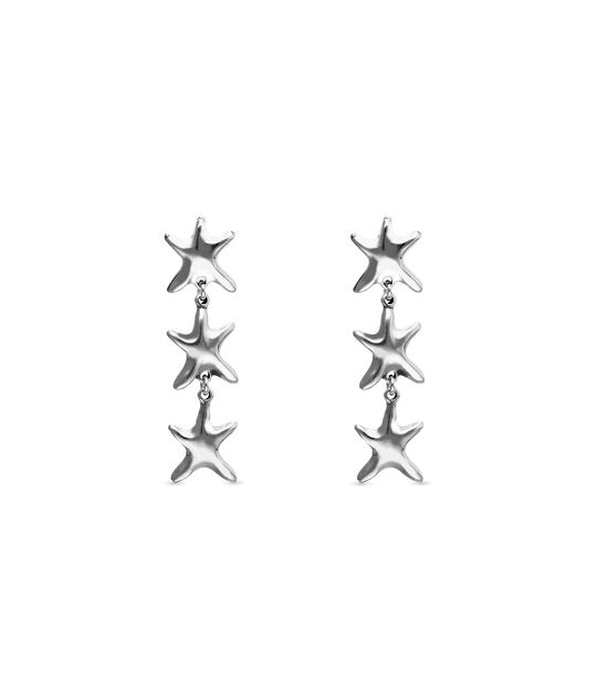 Long earrings with 3 starfishes