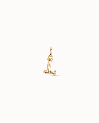 18K gold-plated letter L charm