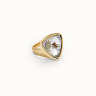Large triangular ring with crystals