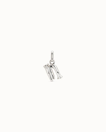 Charm placcato argento Sterling a forma di lettera N