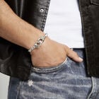 Beads bracelet with interlocking carabiner