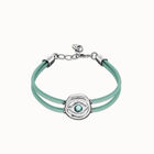 Double turquoise leather birthstone bracelet with eye