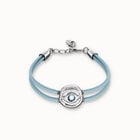 Double blue leather birthstone bracelet with eye