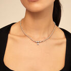 Short beaded chain charm necklace