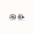 Stud earrings with blue crystal