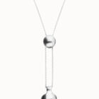 Collar de cadena ba&ntilde;ada en plata de ley regulable con dos pesos