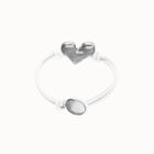 White leather bracelet with heart detail
