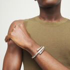 Bangle bracelet with three intertwined organic shapes