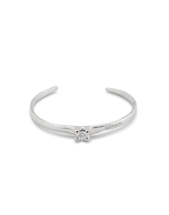 Cuff bracelet with blue cubic zirconia