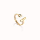 Anillo abierto ba&ntilde;ado en oro 18k con topacio blanco