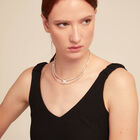 Collar doble r&iacute;gido ba&ntilde;ado en plata de ley y circonita blanca
