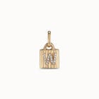 18K gold-plated padlock charm with topaz letter W