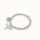 Beaded stretch bracelet with a dragonfly charm