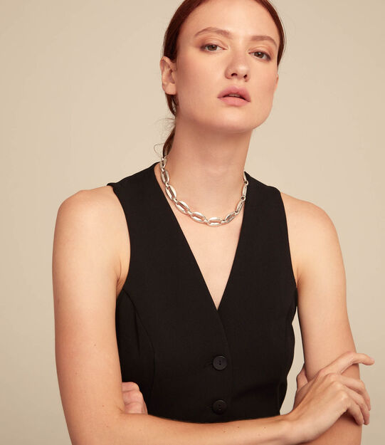 Short link chain necklace, Silver, large