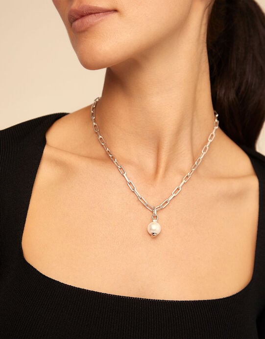 Colgante Cadena, Plateado, large