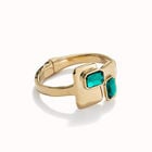 Bangle bracelet with green crystals