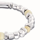 Kugelarmband mit silberfarbenen und elfenbeinfarbenen Perlen