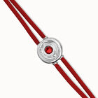 Double red leather birthstone bracelet with eye